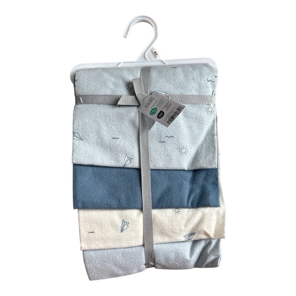 NWT 4 Pack Carters Receiving Baby Blankets Blue White Oeko Tex 40 x 30 Baby Gift